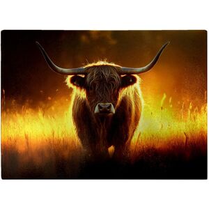 WRT Ltd Highland Cow Sunset Glass Chopping Board WRT Ltd Highland Cow Sunset Glass Chopping Board