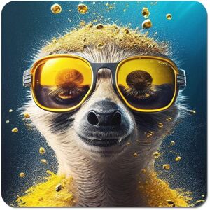 WRT Ltd Meerkat With Golden Glasses Splashart Coasters WRT Ltd Meerkat With Golden Glasses Splashart Coasters