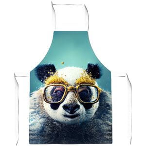 WRT Ltd Panda With Golden Glasses Splashart Apron - Adult WRT Ltd Panda With Golden Glasses Splashart Apron - Adult