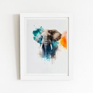 WRT Ltd Majestic Elephant Splashart Art Prints - 12" x 16" - Black frame WRT Ltd Majestic Elephant Splashart Art Prints - 12" x 16" - Black frame
