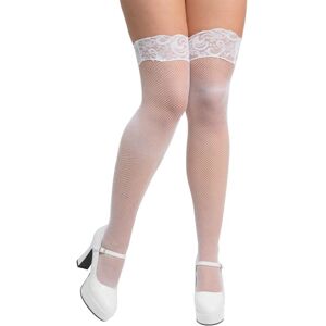 XS-Stock.com Ltd Womens Thigh High Fishnet Stockings Anti-Slip Lace Top Fancy Dress - White XS-Stock.com Ltd Womens Thigh High Fishnet Stockings Anti-Slip Lace Top Fancy Dress - White