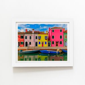 WRT Ltd Bright And Colorful Houses In Burano Island Art Prints - 12" x 16" - No frame WRT Ltd Bright And Colorful Houses In Burano Island Art Prints - 12" x 16" - No frame