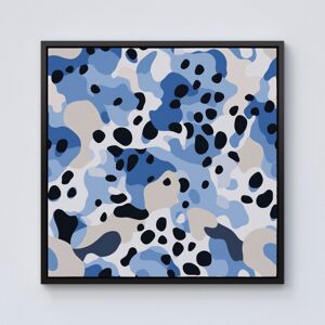 WRT Ltd Blue Camouflage Pattern Framed Canvas - 10" x 10" - Black WRT Ltd Blue Camouflage Pattern Framed Canvas - 10" x 10" - Black