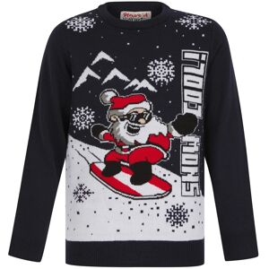 XS-Stock.com Ltd Kids Snow Cool Christmas Jumper Snowboarding Santa Festive Sweater - Ink - 7-8 Years XS-Stock.com Ltd Kids Snow Cool Christmas Jumper Snowboarding Santa Festive Sweater - Ink - 7-8 Years