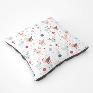 WRT Ltd Happy Reindeer With Christmas Lights Floor Cushion WRT Ltd Happy Reindeer With Christmas Lights Floor Cushion