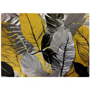 WRT Ltd Grey Yellow Floral Leaves Glass Chopping Board WRT Ltd Grey Yellow Floral Leaves Glass Chopping Board