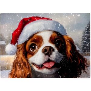 WRT Ltd Snowy Christmas Cavalier King Charles Spaniel Glass Chopping Board WRT Ltd Snowy Christmas Cavalier King Charles Spaniel Glass Chopping Board
