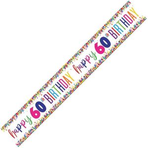 Why Not Shop UK Ltd Happy 60th Birthday Foil Banner Multi-Coloured Confetti 9 Foot Long Why Not Shop UK Ltd Happy 60th Birthday Foil Banner Multi-Coloured Confetti 9 Foot Long