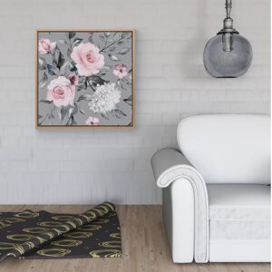 WRT Ltd Dusty Pink Roses Framed Canvas - 30" x 30" - White WRT Ltd Dusty Pink Roses Framed Canvas - 30" x 30" - White