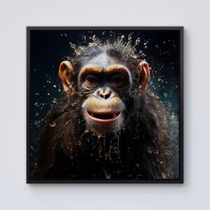 WRT Ltd Realistic Monkey Face Splashart Framed Canvas - 10" x 10" - Black WRT Ltd Realistic Monkey Face Splashart Framed Canvas - 10" x 10" - Black