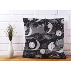 WRT Ltd Abstract Black White Moon and Sun Cushions - 60cm x 60cm WRT Ltd Abstract Black White Moon and Sun Cushions - 60cm x 60cm