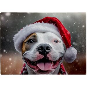 WRT Ltd Snowy Christmas Staffy Bull Terrier Dog Glass Chopping Board WRT Ltd Snowy Christmas Staffy Bull Terrier Dog Glass Chopping Board