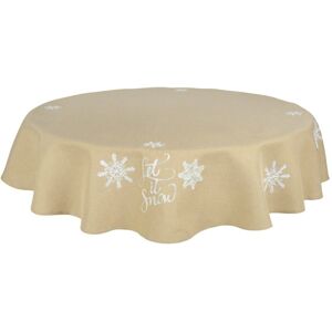 XS-Stock.com Ltd Let It Snow Fabric Tablecloths / Napkins Xmas Decoration - Biscuit - 70" Round XS-Stock.com Ltd Let It Snow Fabric Tablecloths / Napkins Xmas Decoration - Biscuit - 70" Round