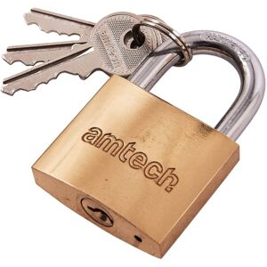 XS-Stock.com Ltd Amtech Brass Padlock Heavy Duty Steel Shackle 3 Keys - 38Mm XS-Stock.com Ltd Amtech Brass Padlock Heavy Duty Steel Shackle 3 Keys - 38Mm
