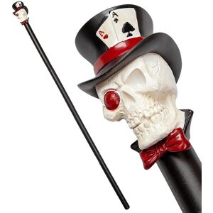 XS-Stock.com Ltd Casino Skull Topped Cane Poker Player Plastic Halloween Prop 88cm XS-Stock.com Ltd Casino Skull Topped Cane Poker Player Plastic Halloween Prop 88cm