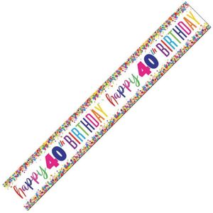Why Not Shop UK Ltd Happy 40th Birthday Foil Banner Multi-Coloured Confetti 9 Foot Long Why Not Shop UK Ltd Happy 40th Birthday Foil Banner Multi-Coloured Confetti 9 Foot Long