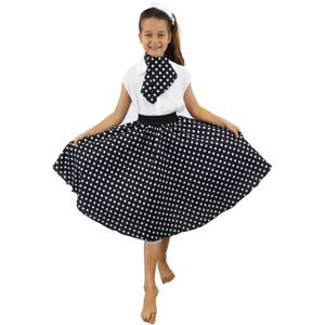 I Love Fancy Dress Childs Long Polka Dot Skirt - Black/White I Love Fancy Dress Childs Long Polka Dot Skirt - Black/White