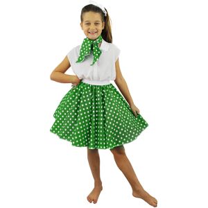 I Love Fancy Dress Childs Short Polka Dot Skirt - Green/White I Love Fancy Dress Childs Short Polka Dot Skirt - Green/White