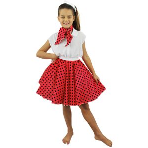 I Love Fancy Dress Childs Short Polka Dot Skirt - Red/Black I Love Fancy Dress Childs Short Polka Dot Skirt - Red/Black