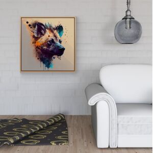 WRT Ltd Hyena Face Splashart Light Background Framed Canvas - 16" x 16" - Pine WRT Ltd Hyena Face Splashart Light Background Framed Canvas - 16" x 16" - Pine