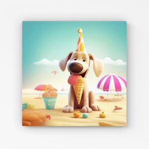 WRT Ltd Dog On A Beach Holiday Canvas - Extra Large 40" x 40" WRT Ltd Dog On A Beach Holiday Canvas - Extra Large 40" x 40"