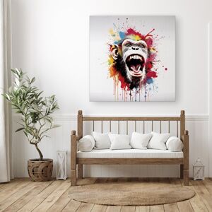 WRT Ltd Coloured Splashart Crazy Monkey Face Canvas - Medium 16" x 16" WRT Ltd Coloured Splashart Crazy Monkey Face Canvas - Medium 16" x 16"