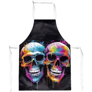 WRT Ltd Splashart Happy Skeletons In Glasses Apron - Children WRT Ltd Splashart Happy Skeletons In Glasses Apron - Children