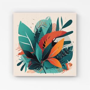 WRT Ltd Green Orange Tropical Leaves Canvas - Extra Large 40" x 40" WRT Ltd Green Orange Tropical Leaves Canvas - Extra Large 40" x 40"