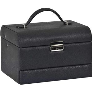 XS-Stock.com Ltd Lockable Faux Leather Jewellery Box With Three Drawers - Black - 6" XS-Stock.com Ltd Lockable Faux Leather Jewellery Box With Three Drawers - Black - 6"