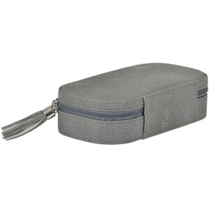 XS-Stock.com Ltd Travel Jewellery Case With Mirror Zip Faux Leather Box - Grey XS-Stock.com Ltd Travel Jewellery Case With Mirror Zip Faux Leather Box - Grey