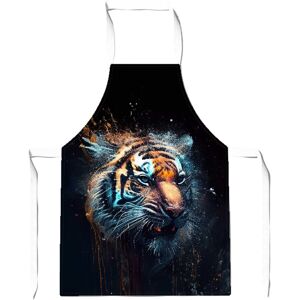 WRT Ltd Tiger Face Splashart Dark Background Apron - Children WRT Ltd Tiger Face Splashart Dark Background Apron - Children