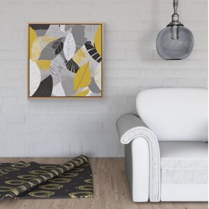 WRT Ltd Grey Yellow Autumn Leaves Framed Canvas - 16" x 16" - Pine WRT Ltd Grey Yellow Autumn Leaves Framed Canvas - 16" x 16" - Pine