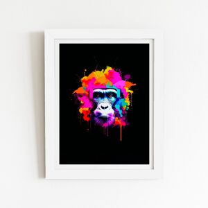 WRT Ltd Multi Coloured Monkey Face Art Prints - 24" x 36" - No frame WRT Ltd Multi Coloured Monkey Face Art Prints - 24" x 36" - No frame