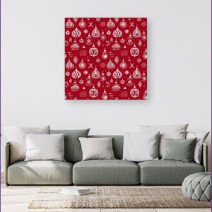 WRT Ltd Red Christmas Decorations Pattern Canvas - Small 10" x 10" WRT Ltd Red Christmas Decorations Pattern Canvas - Small 10" x 10"