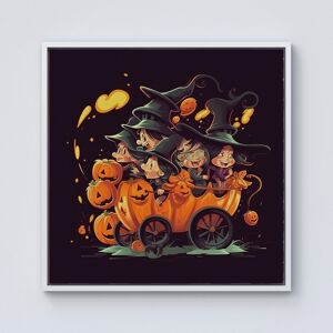 WRT Ltd A Magical Pumpkin Carriage Framed Canvas - 10" x 10" - White WRT Ltd A Magical Pumpkin Carriage Framed Canvas - 10" x 10" - White