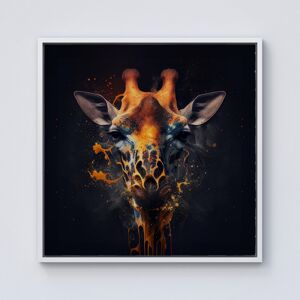 WRT Ltd Golden Giraffe Face Splashart Framed Canvas - 10" x 10" - White WRT Ltd Golden Giraffe Face Splashart Framed Canvas - 10" x 10" - White