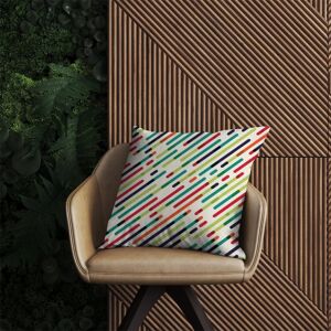 WRT Ltd Coloured Diagonal Abstract Pattern Outdoor Cushion - 60cm x 60cm WRT Ltd Coloured Diagonal Abstract Pattern Outdoor Cushion - 60cm x 60cm