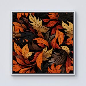 WRT Ltd Autumn Leaves Design Framed Canvas - 10" x 10" - White WRT Ltd Autumn Leaves Design Framed Canvas - 10" x 10" - White