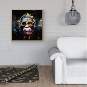 WRT Ltd Coloured Splashart Monkey Face Framed Canvas - 30" x 30" - Black WRT Ltd Coloured Splashart Monkey Face Framed Canvas - 30" x 30" - Black