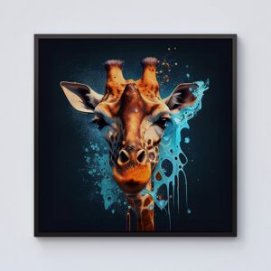 WRT Ltd Blue Giraffe Face Splashart Framed Canvas - 10" x 10" - Black WRT Ltd Blue Giraffe Face Splashart Framed Canvas - 10" x 10" - Black
