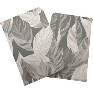 WRT Ltd Grey Floral Leaves Passport Cover WRT Ltd Grey Floral Leaves Passport Cover