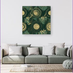 WRT Ltd Abstract Green Gold Moon Pattern Canvas - Small 10" x 10" WRT Ltd Abstract Green Gold Moon Pattern Canvas - Small 10" x 10"