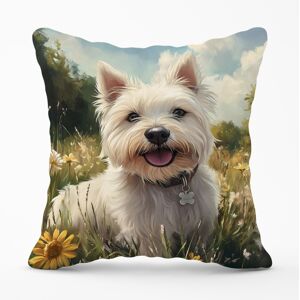WRT Ltd Happy Westie In A Summer Meadow Cushions - 33cm x 48cm WRT Ltd Happy Westie In A Summer Meadow Cushions - 33cm x 48cm