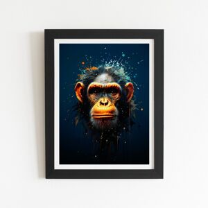 WRT Ltd Splashart Realistic Monkey Face Art Prints - 8" x 10" - Black frame WRT Ltd Splashart Realistic Monkey Face Art Prints - 8" x 10" - Black frame