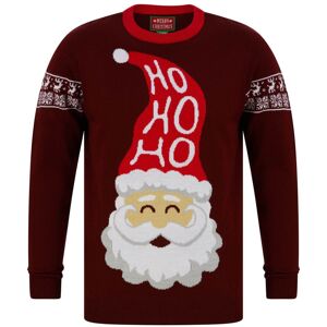 XS-Stock.com Ltd Mens Ho Ho Ho Santa Festive Christmas Jumper - Claret - L XS-Stock.com Ltd Mens Ho Ho Ho Santa Festive Christmas Jumper - Claret - L
