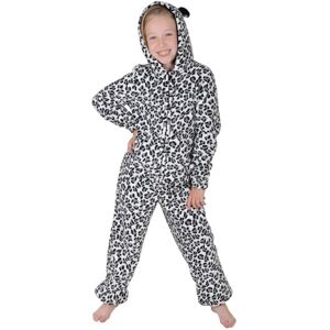 XS-Stock.com Ltd Girls Leopard Print Hooded Fleece All In One Pyjamas PJs - Snow Leopard - 6-7 Years XS-Stock.com Ltd Girls Leopard Print Hooded Fleece All In One Pyjamas PJs - Snow Leopard - 6-7 Years