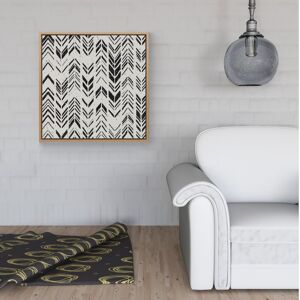 WRT Ltd Hand Drawn Chevron Pattern Framed Canvas - 30" x 30" - White WRT Ltd Hand Drawn Chevron Pattern Framed Canvas - 30" x 30" - White