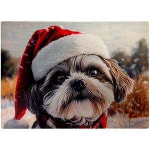 WRT Ltd Christmas Shih Tzu Glass Chopping Board WRT Ltd Christmas Shih Tzu Glass Chopping Board