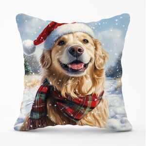 WRT Ltd Snowy Christmas Golden Retriever Cushion - 60cm x 60cm WRT Ltd Snowy Christmas Golden Retriever Cushion - 60cm x 60cm