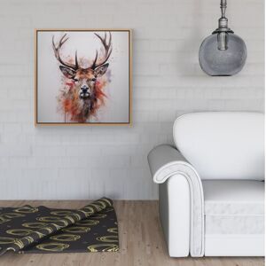WRT Ltd Watercolour Splashart Stag Face Framed Canvas - 40" x 40" - Pine WRT Ltd Watercolour Splashart Stag Face Framed Canvas - 40" x 40" - Pine